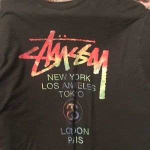 Rainbow stussy t shirt
